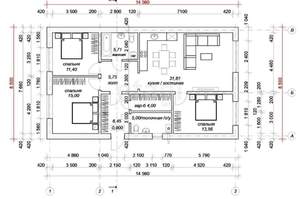 Дом 100м², 1-этажный, участок 6 сот.