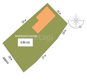 Дом 86м², 1-этажный, участок 7 сот.