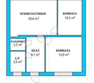 Дом 63м², 1-этажный, участок 6 сот.  