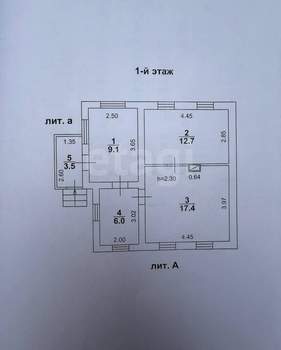 Дом 74м², 1-этажный, участок 5 сот.  