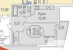 1-к квартира, на длительный срок, 51м2, 9/23 этаж