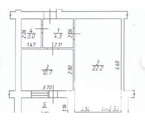 1-к квартира, вторичка, 40м2, 5/5 этаж