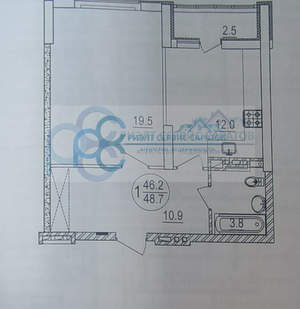 1-к квартира, вторичка, 49м2, 9/19 этаж