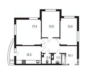 3-к квартира, вторичка, 76м2, 1/10 этаж