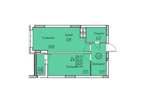 Студия квартира, вторичка, 45м2, 20/23 этаж