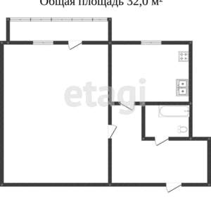 1-к квартира, вторичка, 32м2, 2/5 этаж
