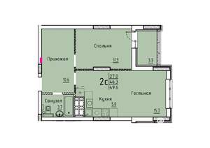 Студия квартира, вторичка, 50м2, 24/25 этаж