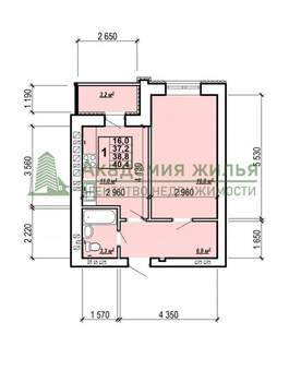 1-к квартира, вторичка, 40м2, 7/10 этаж