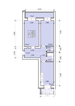 2-к квартира, строящийся дом, 79м2, 4/10 этаж