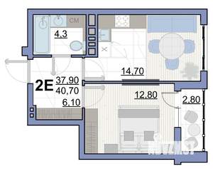 2-к квартира, вторичка, 41м2, 7/10 этаж