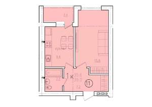 1-к квартира, вторичка, 39м2, 1/10 этаж