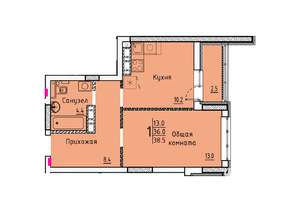 Студия квартира, вторичка, 39м2, 24/25 этаж