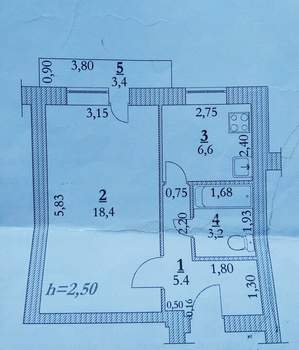 1-к квартира, вторичка, 33м2, 3/5 этаж