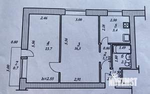 2-к квартира, вторичка, 43м2, 3/5 этаж