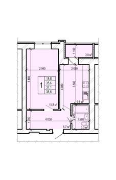 1-к квартира, вторичка, 39м2, 3/10 этаж