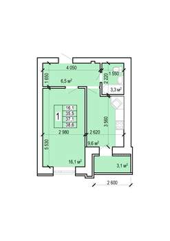 1-к квартира, вторичка, 39м2, 2/10 этаж