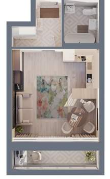 1-к квартира, вторичка, 30м2, 7/25 этаж