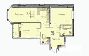 3-к квартира, вторичка, 76м2, 9/10 этаж