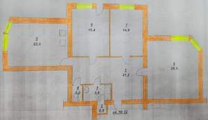 3-к квартира, вторичка, 110м2, 8/9 этаж