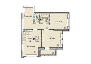 Студия квартира, вторичка, 59м2, 25/25 этаж