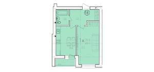 1-к квартира, вторичка, 39м2, 1/10 этаж