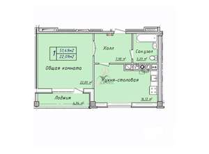 Студия квартира, сданный дом, 57м2, 2/10 этаж