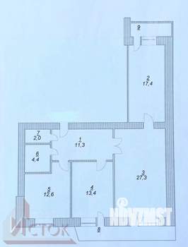 3-к квартира, вторичка, 88м2, 7/10 этаж