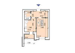 1-к квартира, вторичка, 36м2, 10/10 этаж