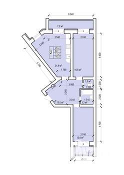 2-к квартира, строящийся дом, 78м2, 4/10 этаж