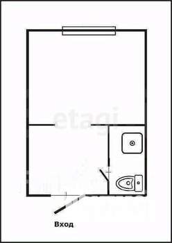 1-к квартира, вторичка, 19м2, 1/5 этаж