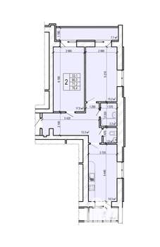 2-к квартира, вторичка, 76м2, 2/10 этаж
