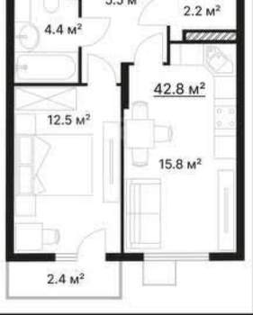 1-к квартира, вторичка, 43м2, 4/10 этаж