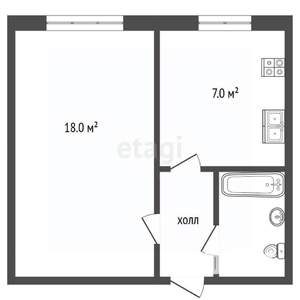 1-к квартира, вторичка, 33м2, 5/5 этаж