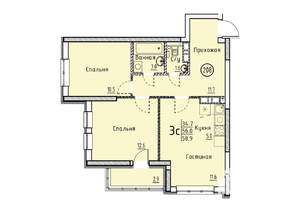 Студия квартира, вторичка, 59м2, 2/25 этаж