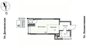 1-к квартира, строящийся дом, 27м2, 3/10 этаж