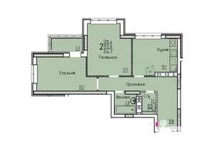 Студия квартира, вторичка, 55м2, 25/25 этаж