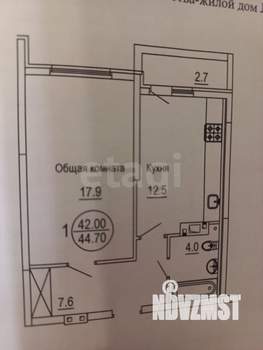 1-к квартира, вторичка, 45м2, 6/10 этаж