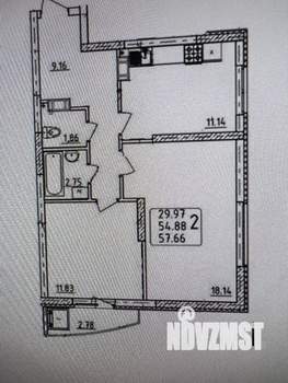 2-к квартира, вторичка, 58м2, 9/24 этаж