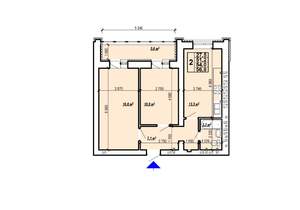 2-к квартира, вторичка, 57м2, 9/10 этаж