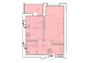 1-к квартира, вторичка, 39м2, 10/10 этаж
