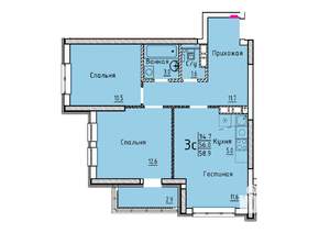 Студия квартира, вторичка, 59м2, 20/25 этаж