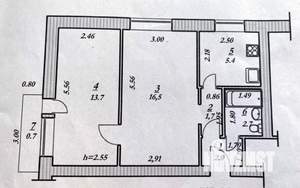 2-к квартира, вторичка, 43м2, 3/5 этаж