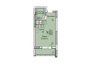 Студия квартира, вторичка, 30м2, 24/25 этаж