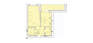 1-к квартира, вторичка, 43м2, 1/10 этаж