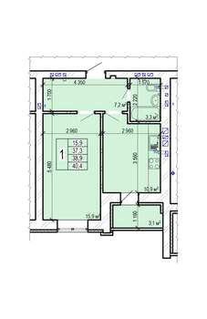 1-к квартира, вторичка, 40м2, 10/10 этаж