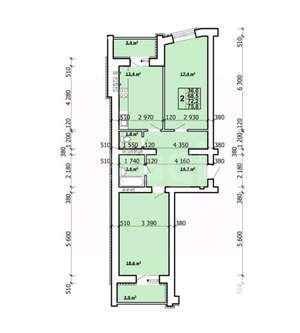 2-к квартира, вторичка, 76м2, 5/10 этаж