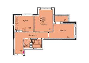 Студия квартира, вторичка, 55м2, 6/25 этаж