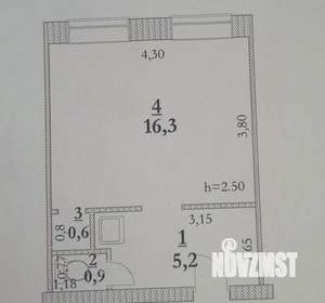 1-к квартира, вторичка, 23м2, 2/5 этаж