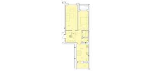 2-к квартира, вторичка, 64м2, 1/10 этаж