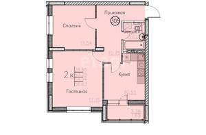 2-к квартира, вторичка, 57м2, 5/10 этаж